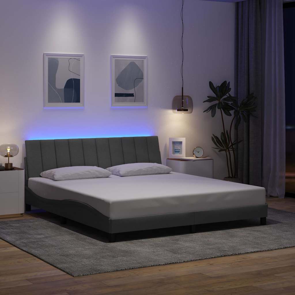 Estrutura de cama sem colchão hanko 180x200 cm tecido cinzento-claro