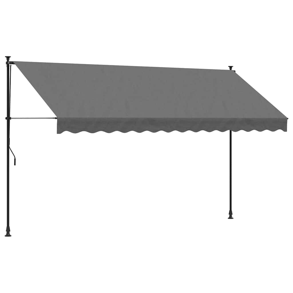 Toldo retrátil 350x150 cm tecido e aço antracite