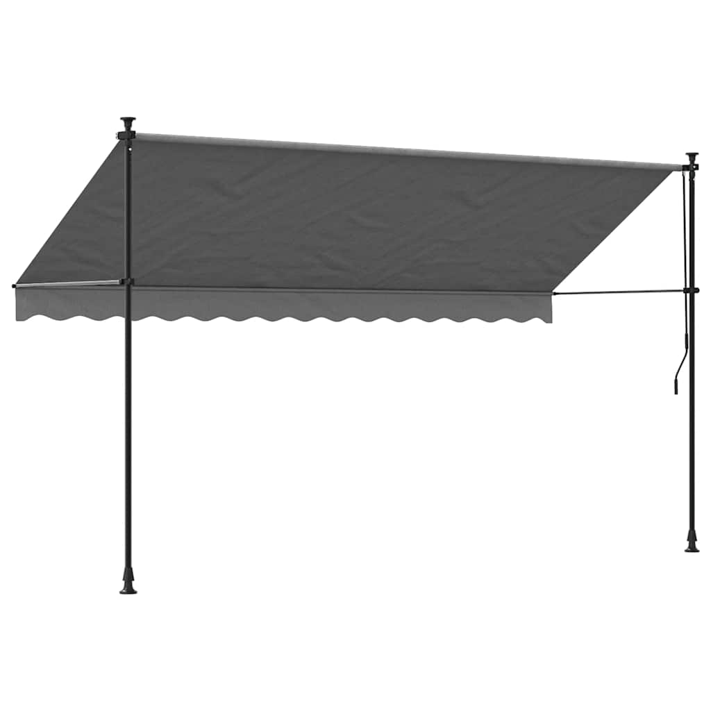 Toldo retrátil 350x150 cm tecido e aço antracite