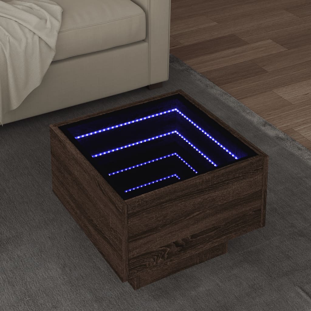 Mesa de apoio c/ leds 40x40x30 cm derivados de madeira
