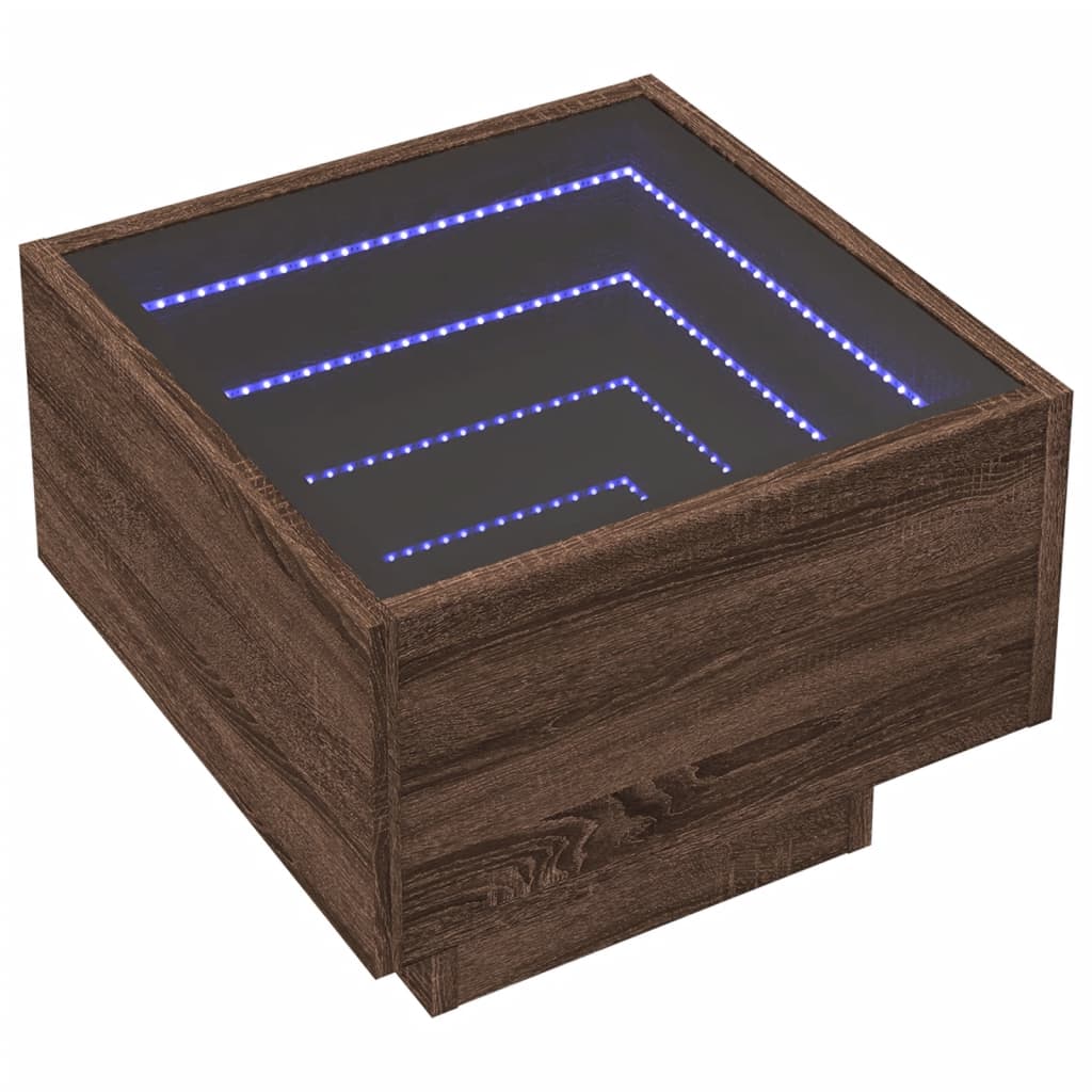 Mesa de apoio c/ leds 40x40x30 cm derivados de madeira