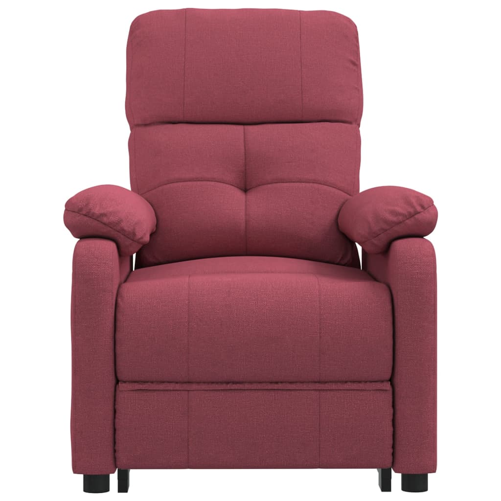Poltrona de massagens elétrica reclinável tecido vermelho tinto