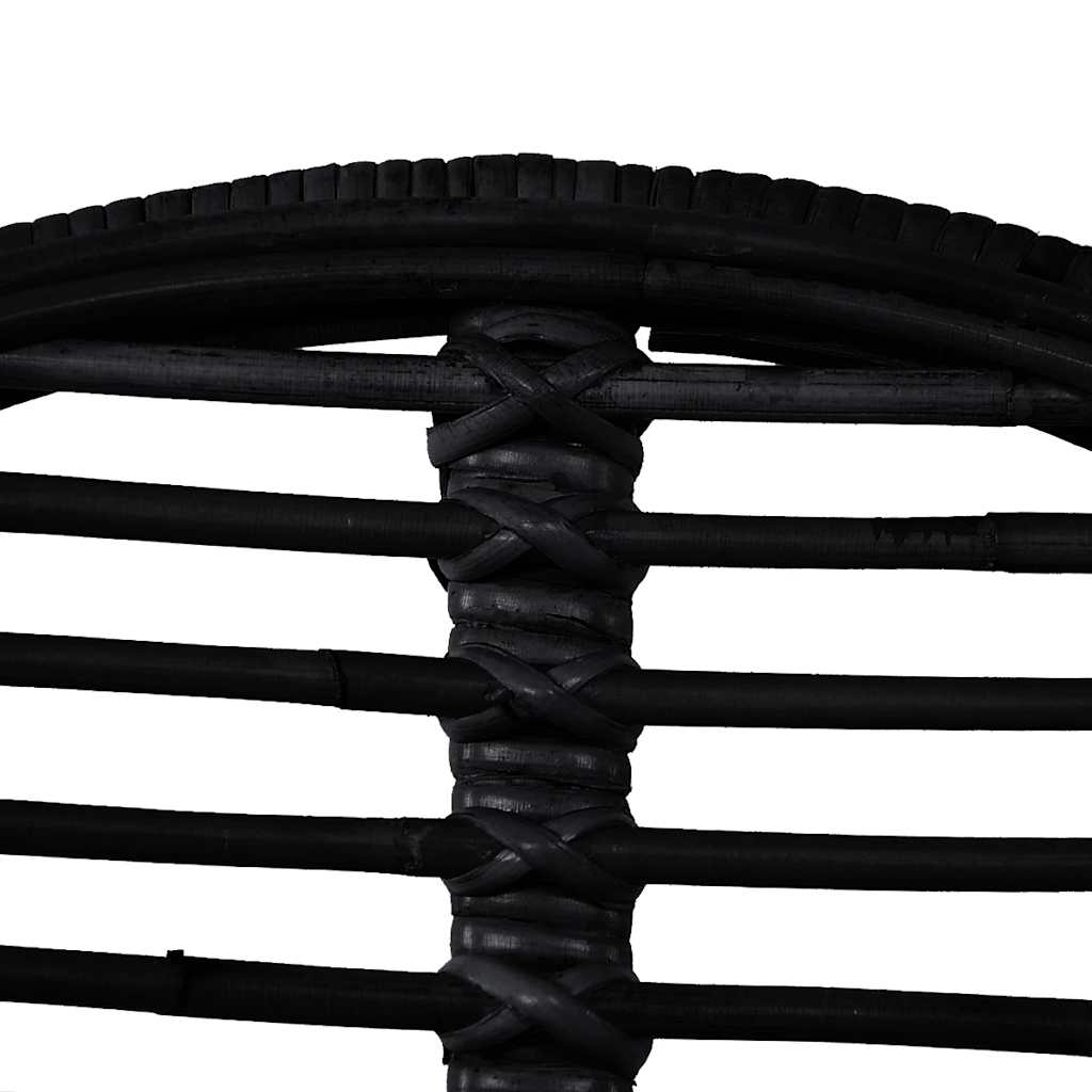 Cadeiras de jantar 4 pcs vime genuíno preto
