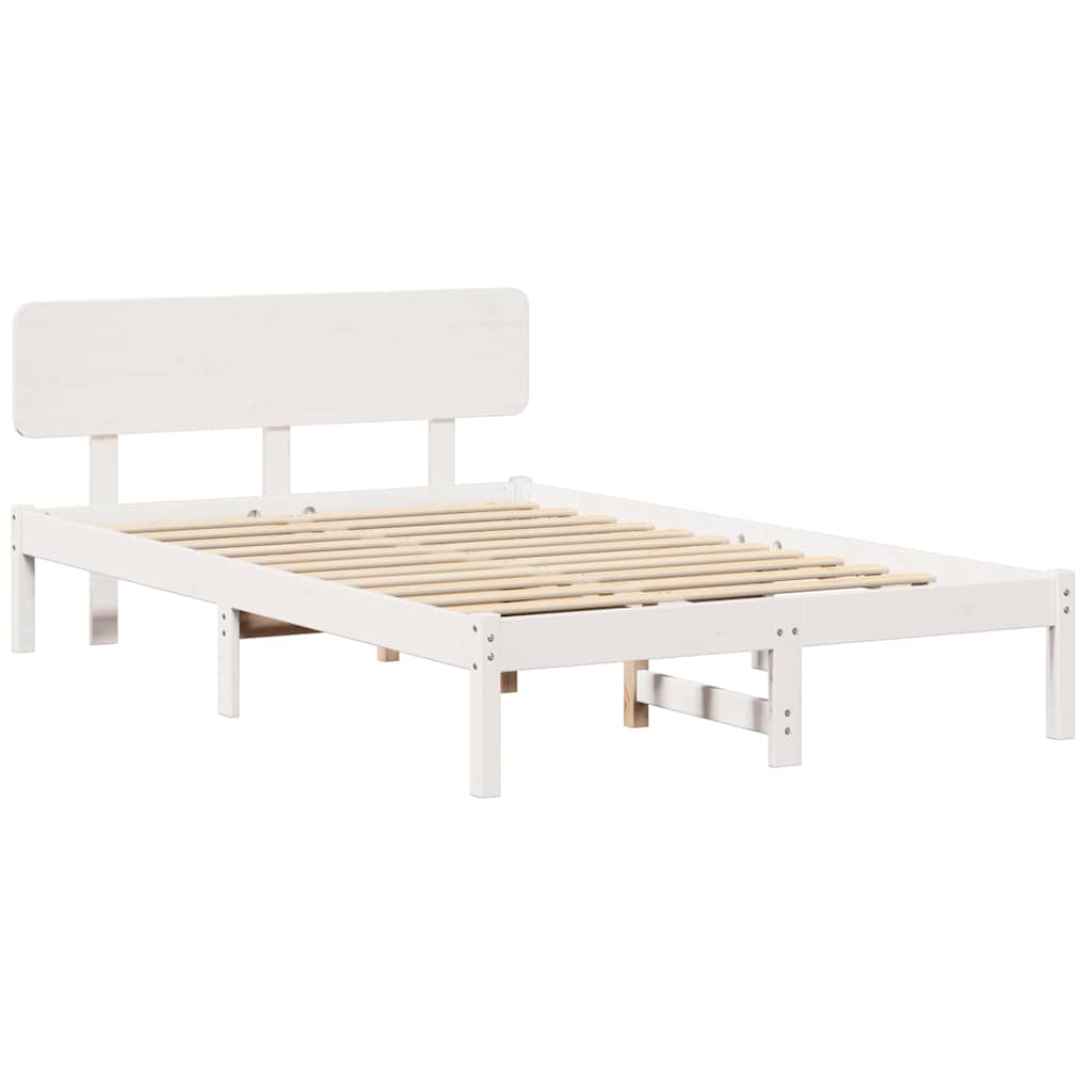Estrutura da cama com cabeceira branco 120 x 190 cm