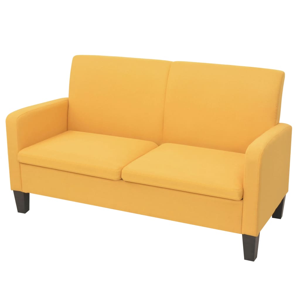 Sofá de 2 lugares 135x65x76 cm amarelo