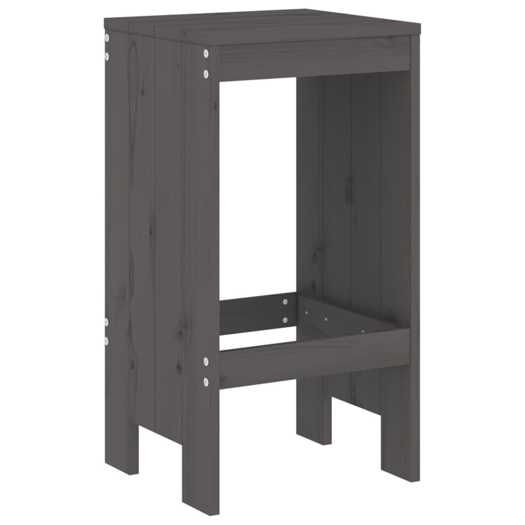 5 Pcs conjunto de bar para jardim pinho maciço cinzento