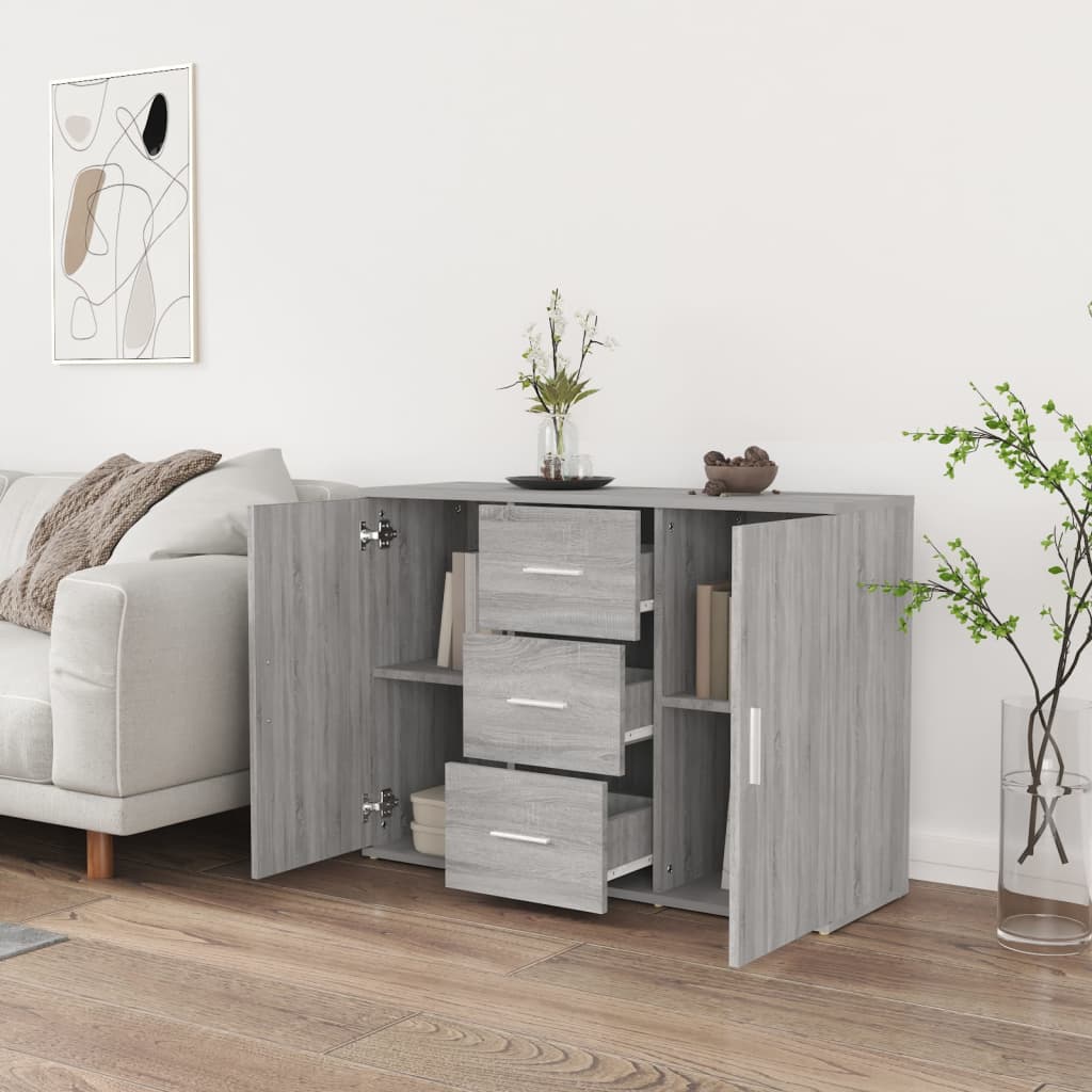 Aparador 91x29,5x65 cm derivados de madeira cinzento sonoma