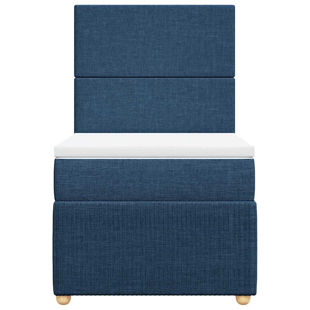 Cama com molas/colchão 90x190 cm tecido azul