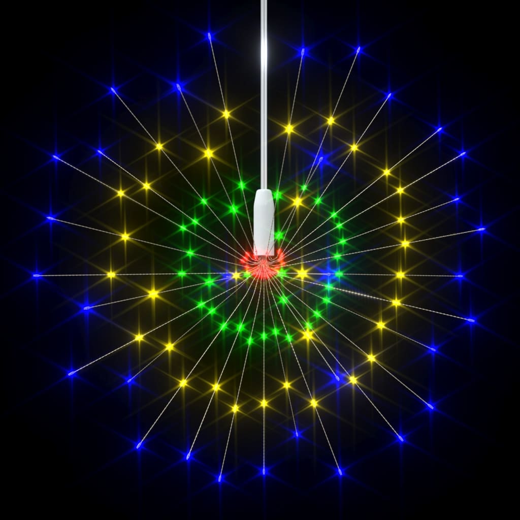 Iluminação fogo de artifício exterior 140 leds 20 cm multicor