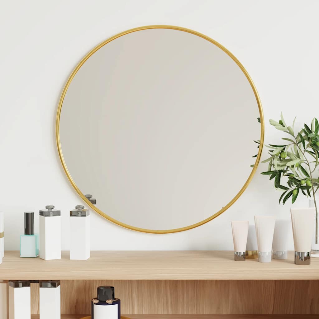 Espelho de parede ø40 cm redondo dourado