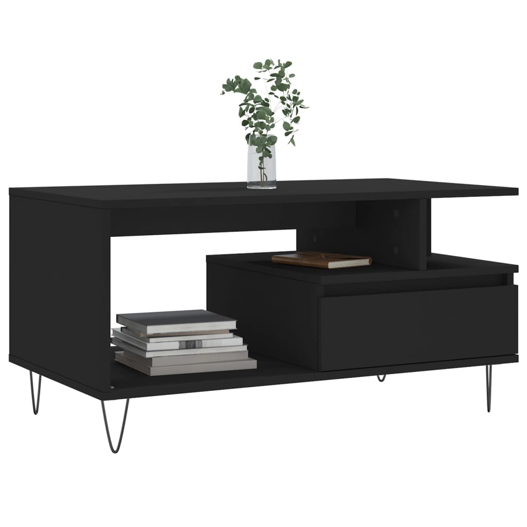 Mesa de centro 90x49x45 cm derivados de madeira preto