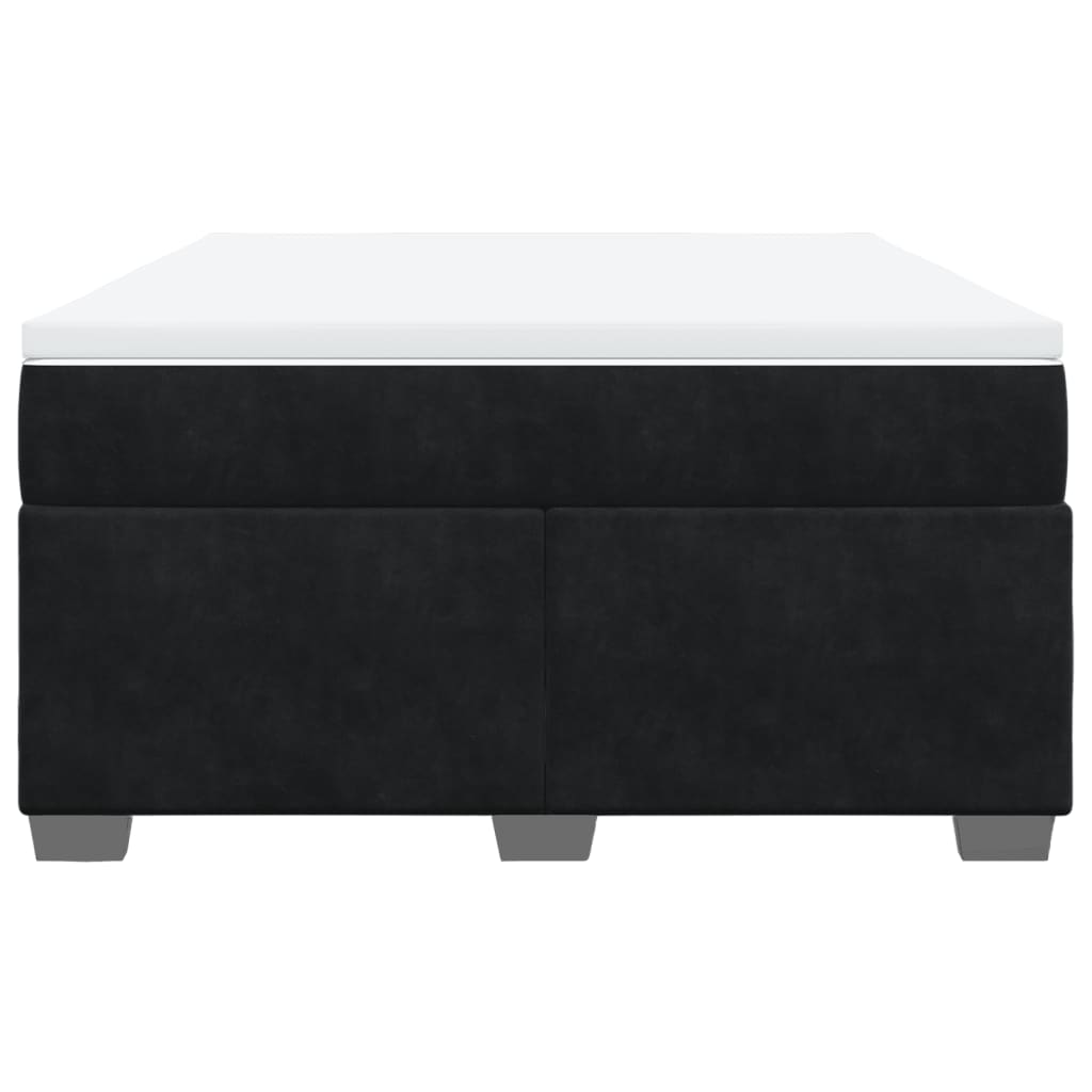 Cama com molas/colchão 140x190 cm veludo preto
