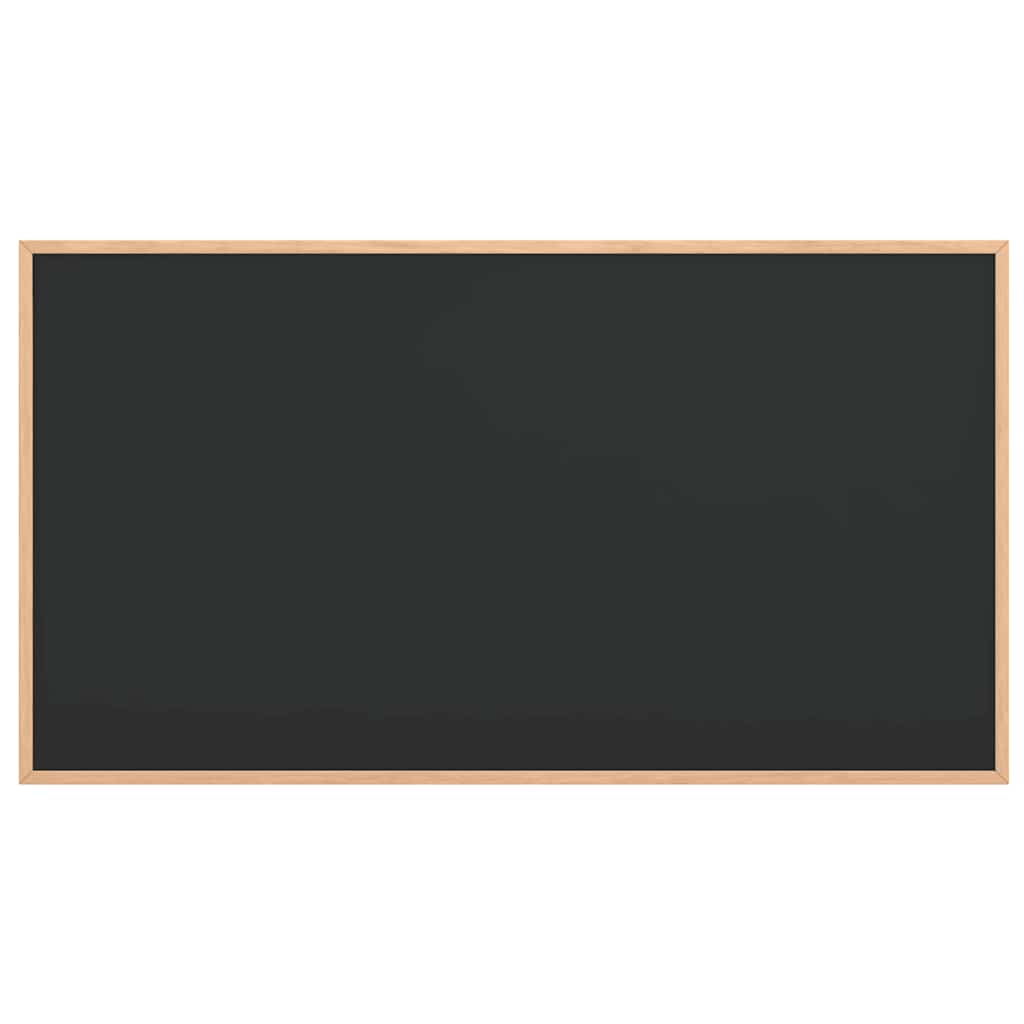 Quadro negro com moldura em madeira de pinho maciço preto 100x55 cm