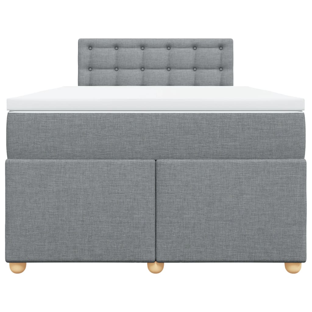 Cama com molas/colchão 120x200 cm tecido cinza-claro