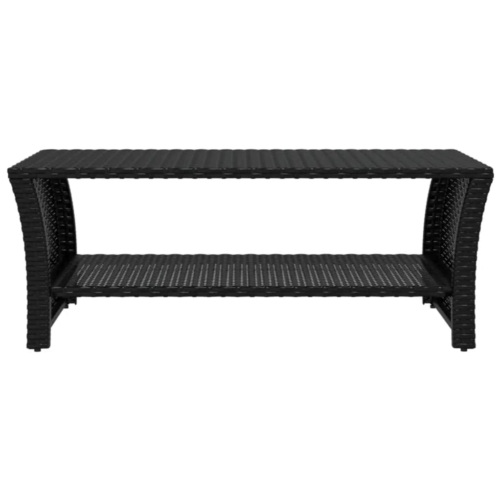 Mesa de centro 100x50x40 cm vime PE preto