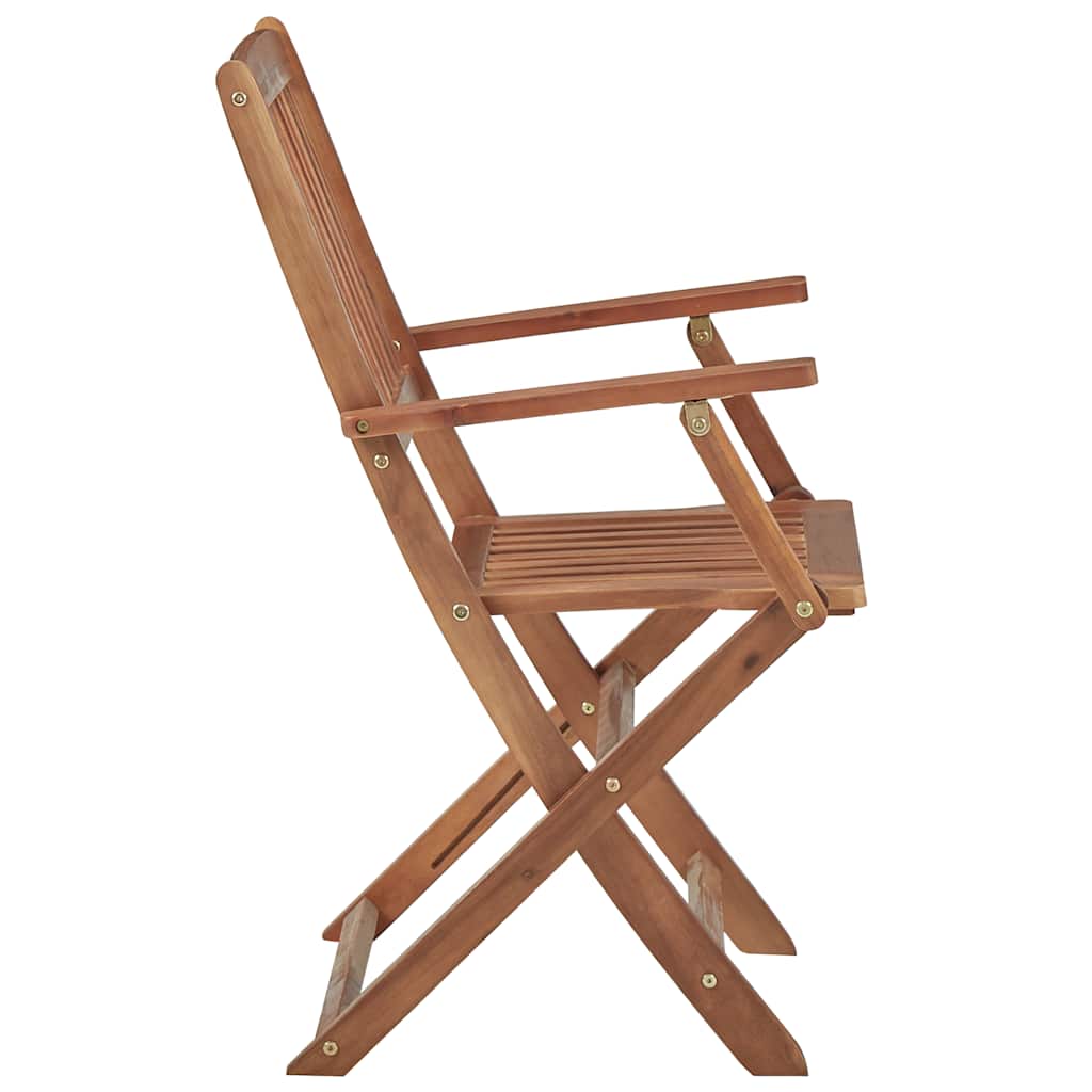 Cadeiras de exterior dobráveis 8 pcs madeira de acácia maciça