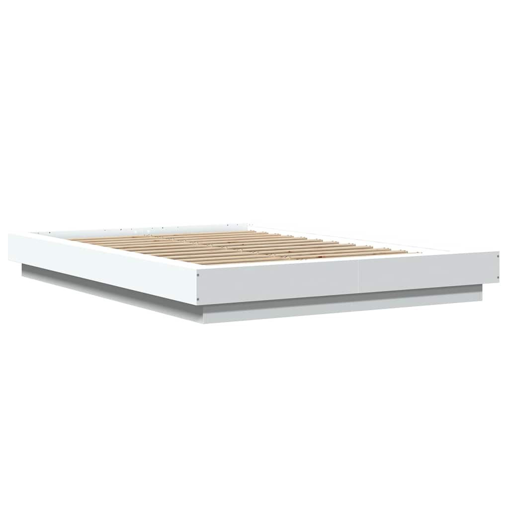 Estrutura cama c/ luzes LED 120x190 cm derivados madeira branco
