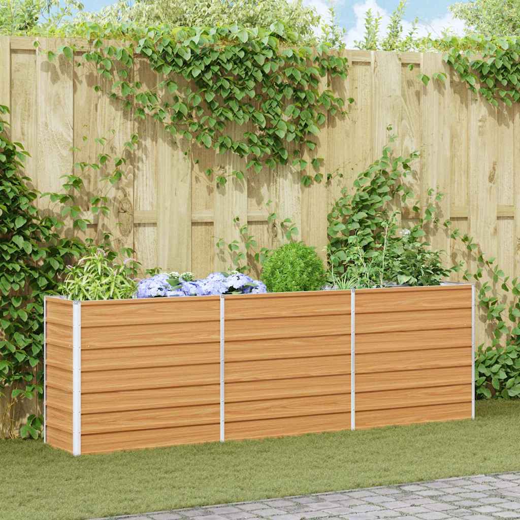Canteiro de jardim elevado marrom claro 240 x 40 x 77 cm