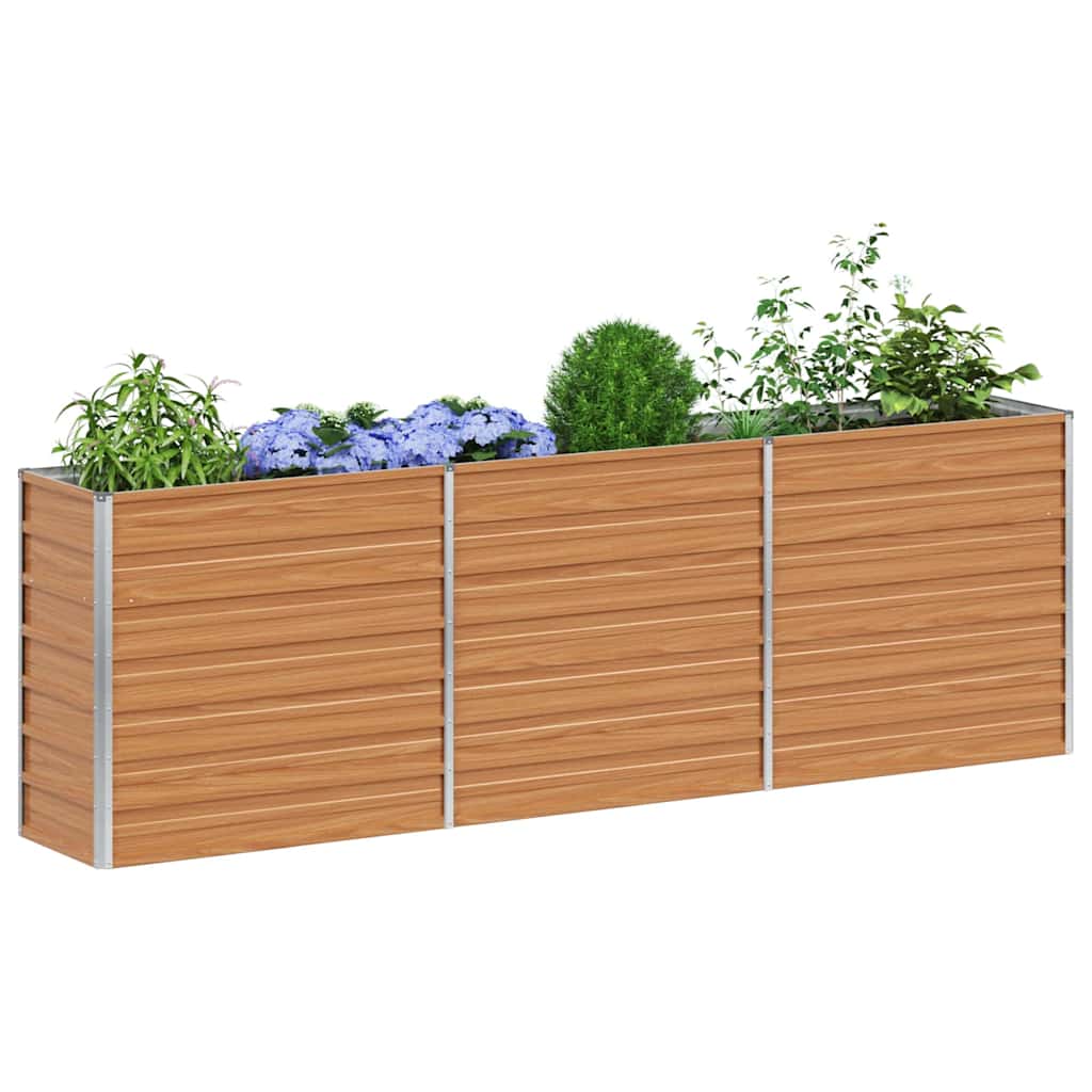 Canteiro de jardim elevado marrom claro 240 x 40 x 77 cm