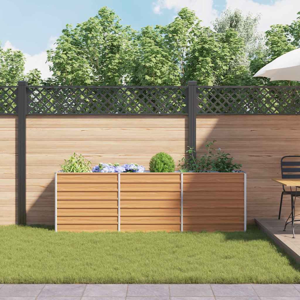 Canteiro de jardim elevado marrom claro 240 x 40 x 77 cm
