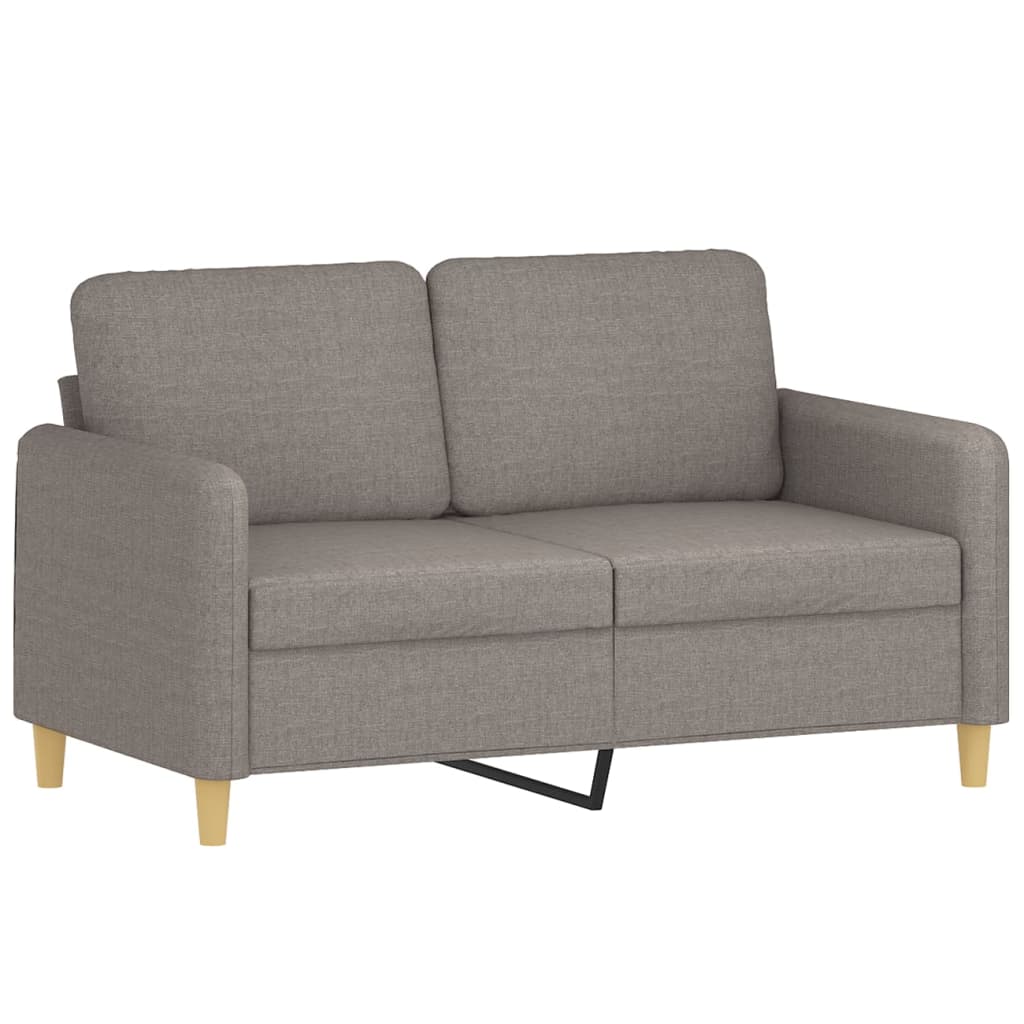 2 Pcs conjunto de sofás com almofadas tecido cinza-acastanhado