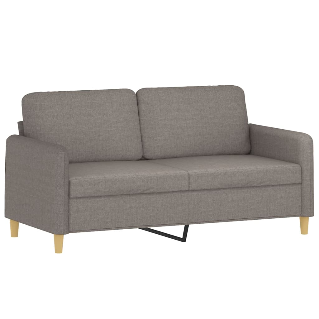 2 Pcs conjunto de sofás com almofadas tecido cinza-acastanhado