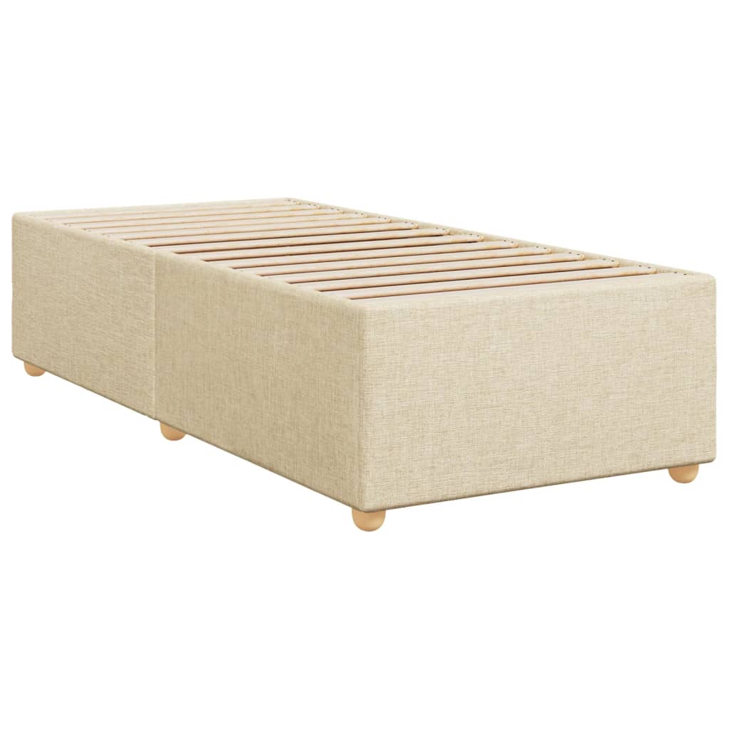 Estrutura de cama sem colchão 90x190 cm tecido creme