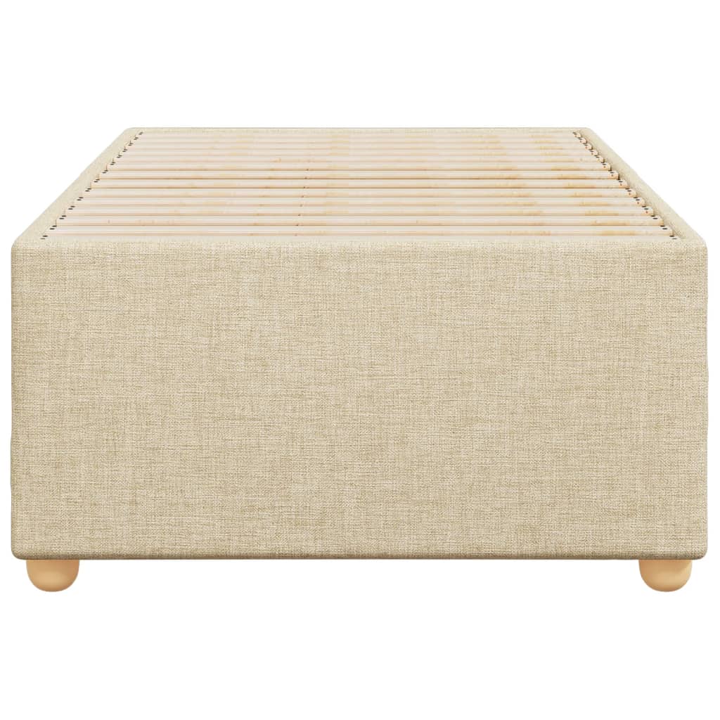 Estrutura de cama sem colchão 90x190 cm tecido creme
