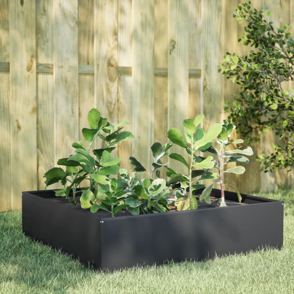 Canteiro elevado jardim aço 100x100x41 cm antracite