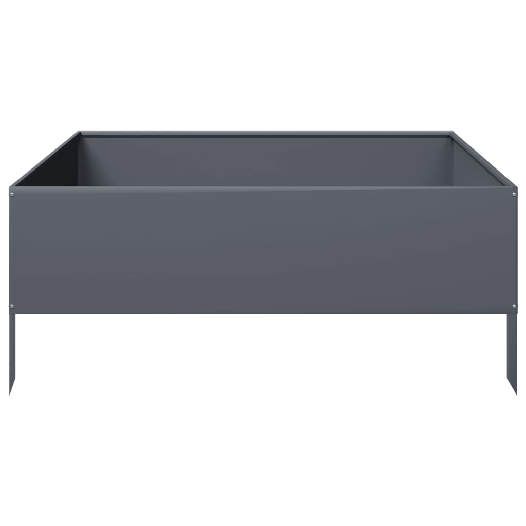 Canteiro elevado jardim aço 100x100x41 cm antracite