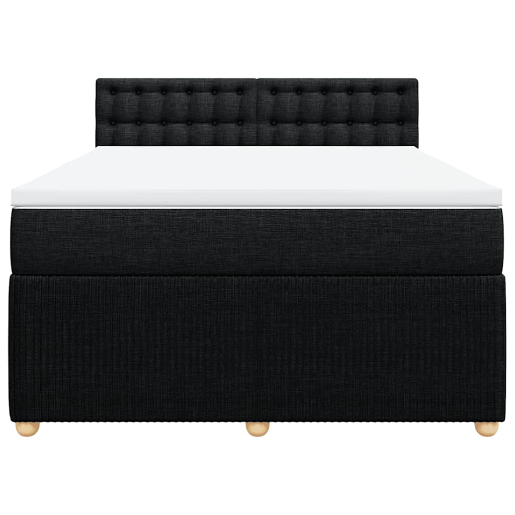 Cama com molas/colchão 140x190 cm tecido preto