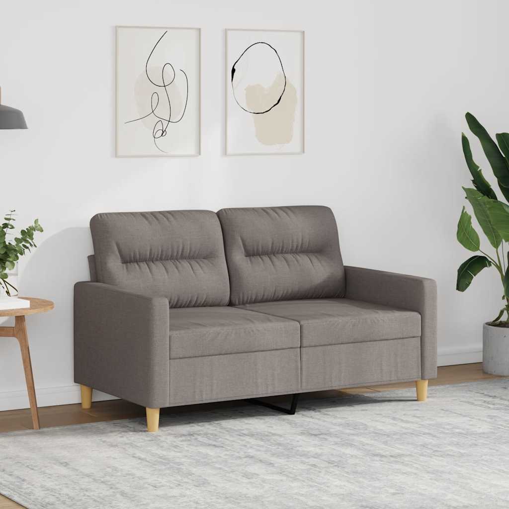 Sofá de 2 lugares tecido 120 cm cinzento-acastanhado