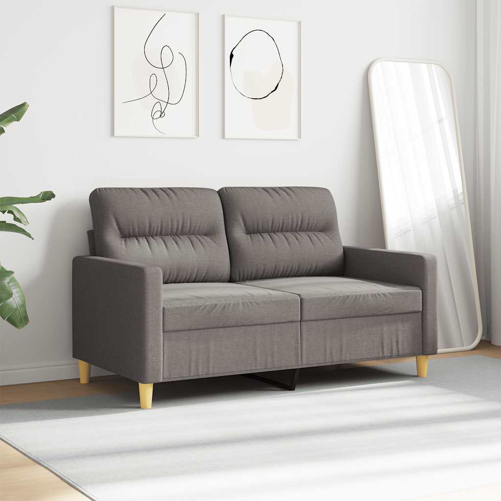 Sofá de 2 lugares tecido 120 cm cinzento-acastanhado