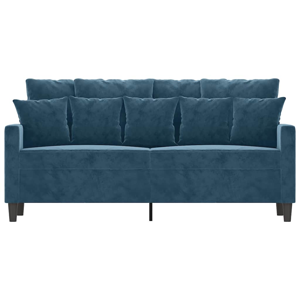 Sofá de 2 lugares veludo 140 cm azul