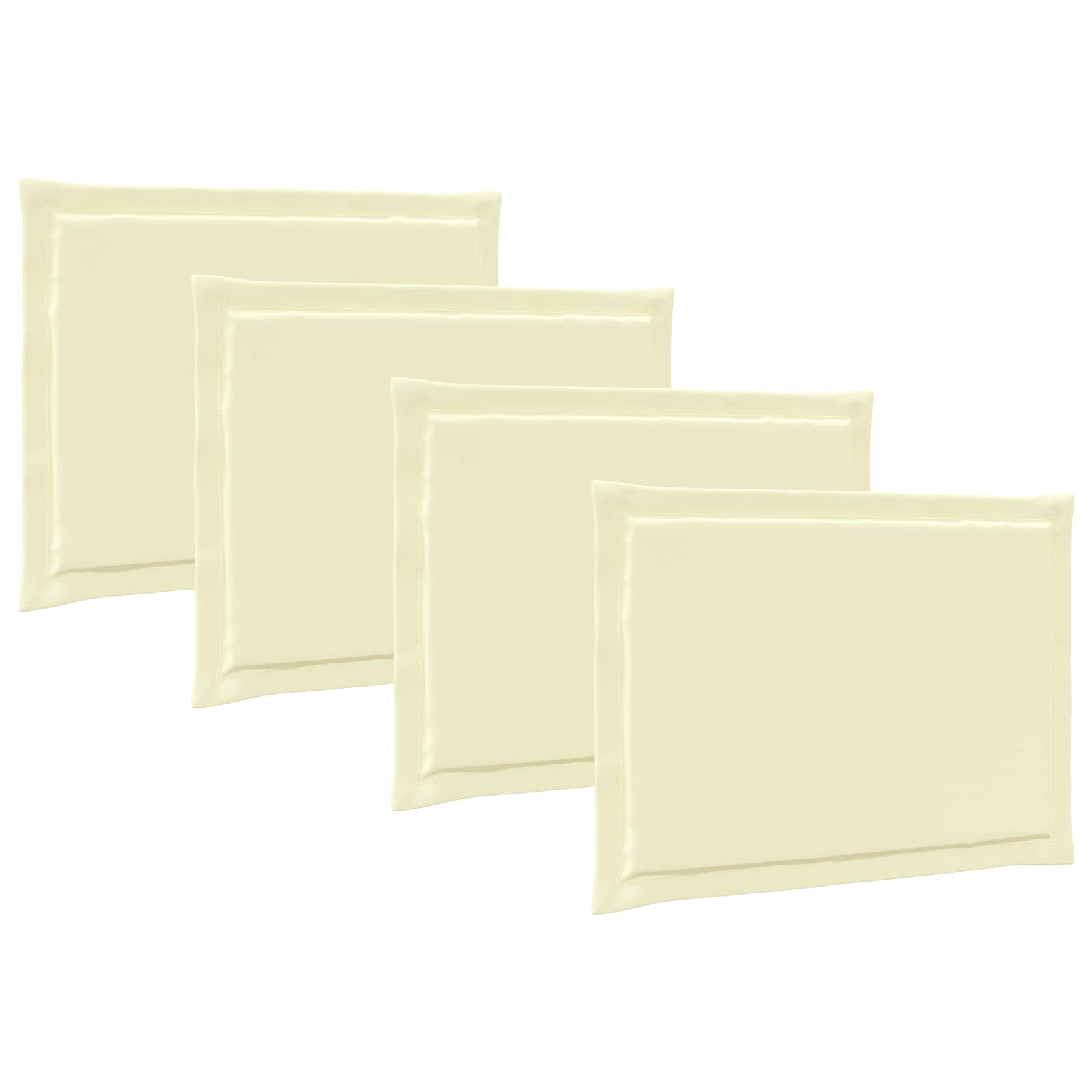 Almofadas de assento 4 unid. poliéster creme 47 x 36 x 2 cm
