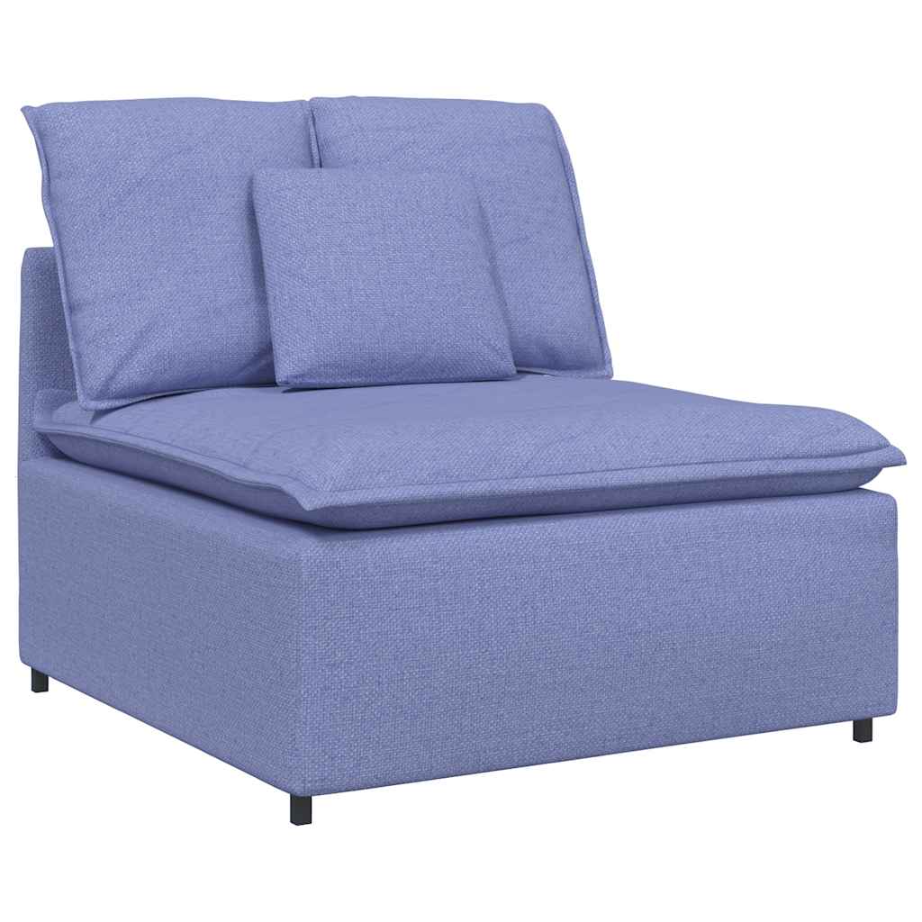 Sofá modular com almofadas tecido azul ganga
