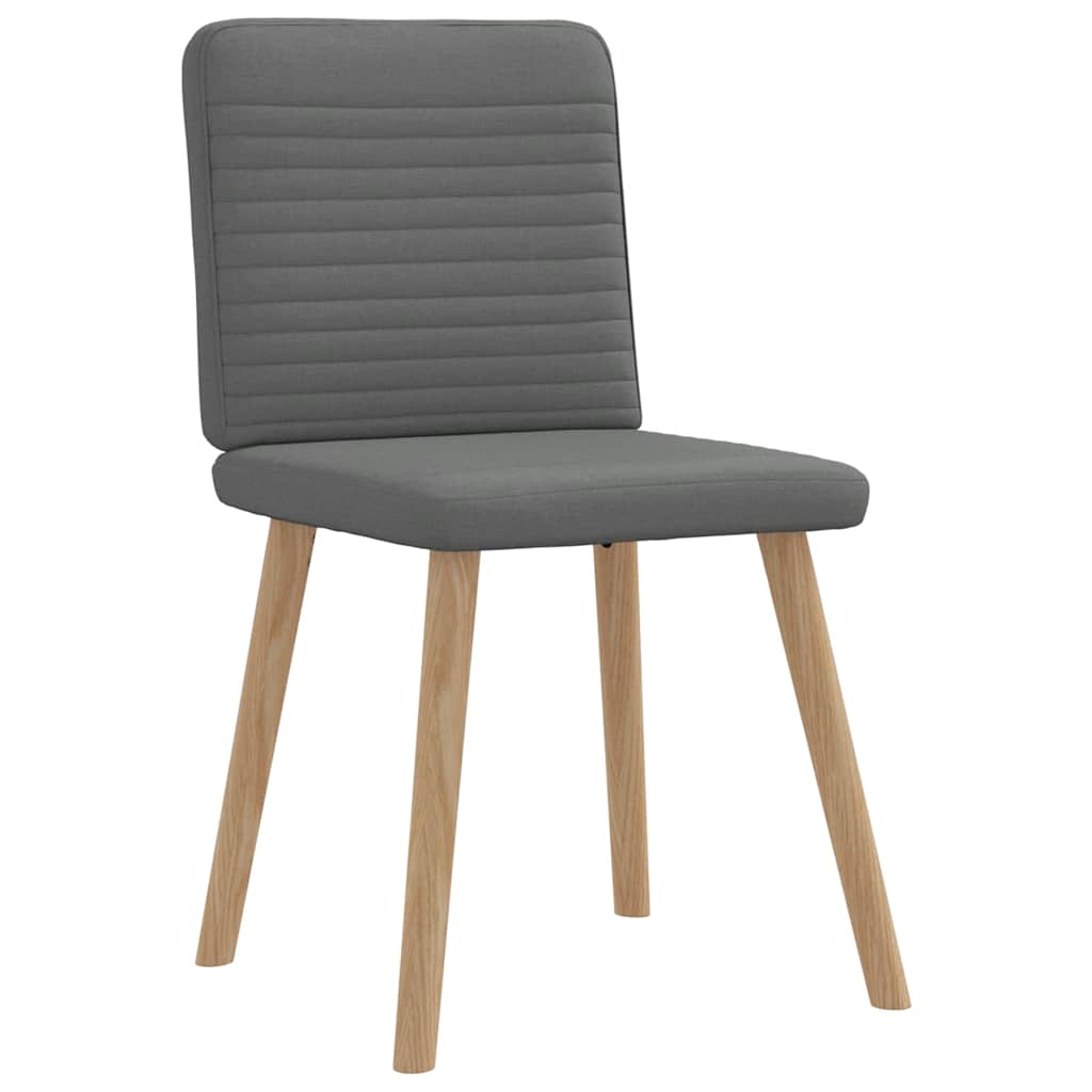 Cadeiras de jantar 4 pcs tecido cinzento-escuro