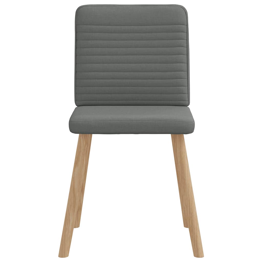 Cadeiras de jantar 4 pcs tecido cinzento-escuro