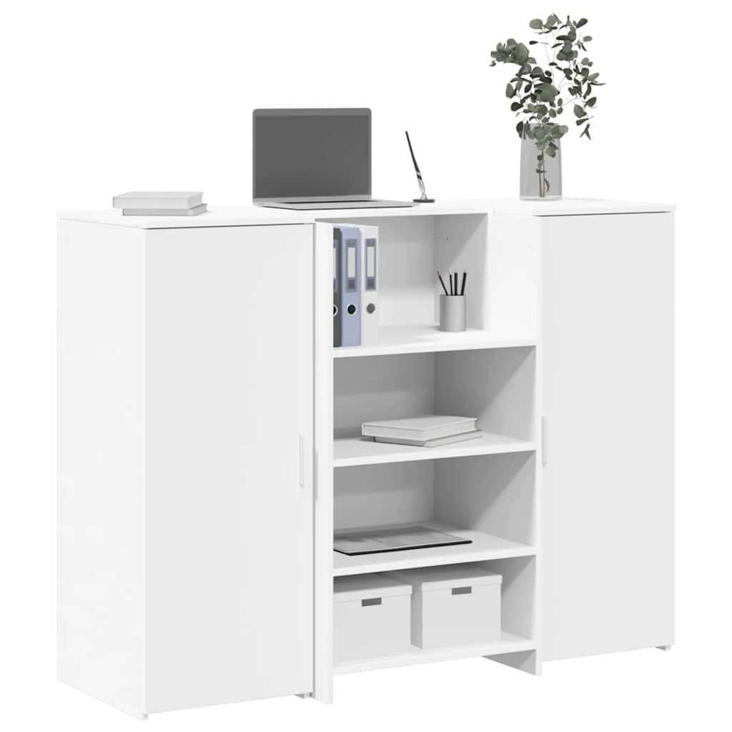 Balcão de recepção 135x50x103,5 cm derivados de madeira branco