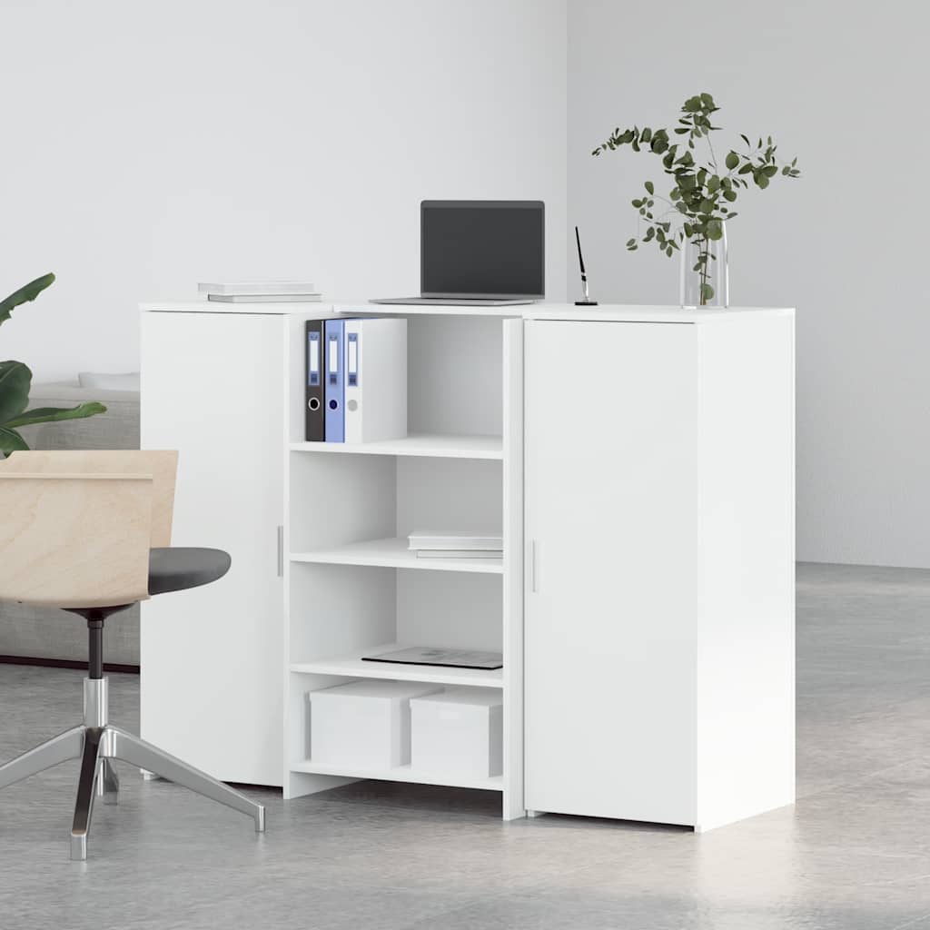 Balcão de recepção 135x50x103,5 cm derivados de madeira branco