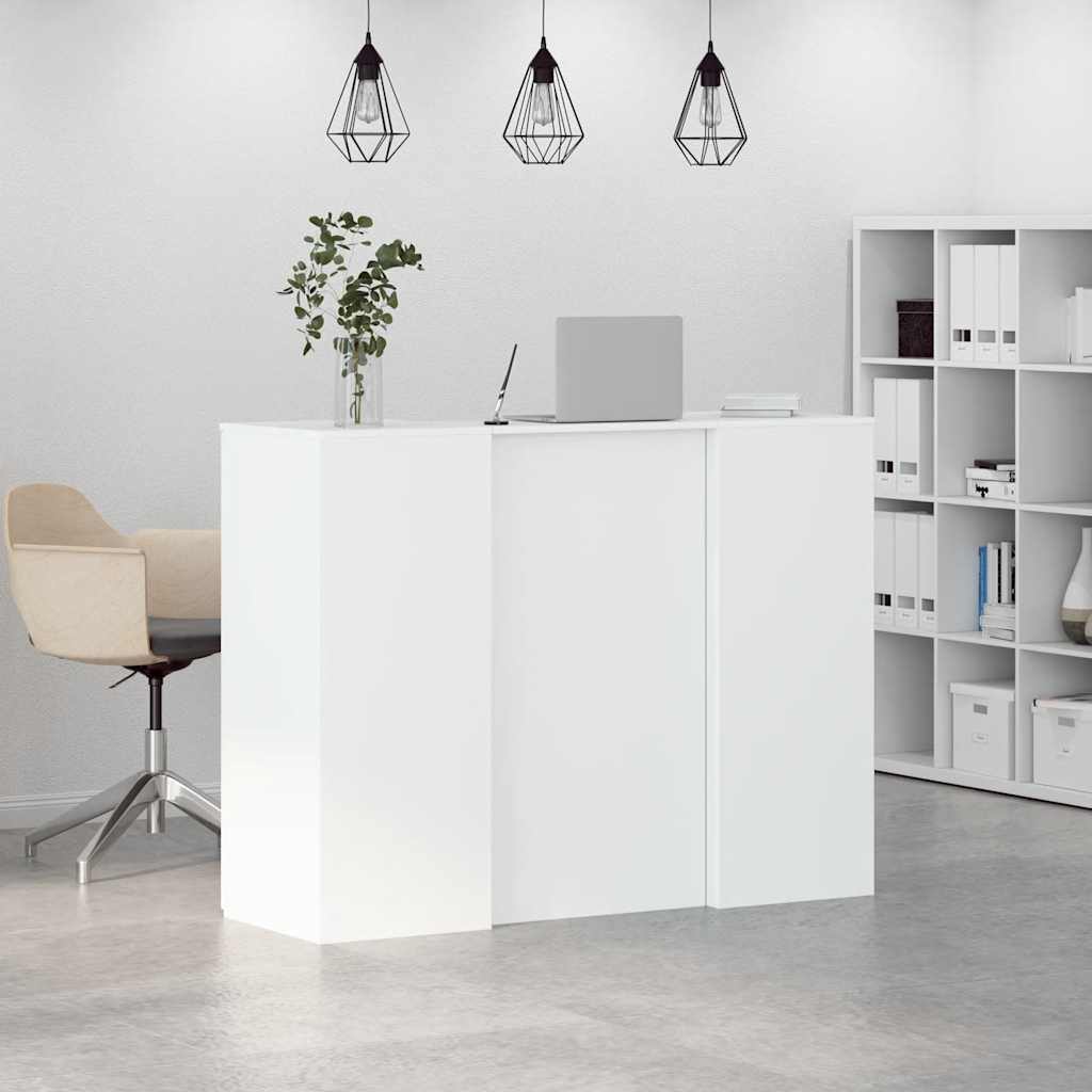 Balcão de recepção 135x50x103,5 cm derivados de madeira branco