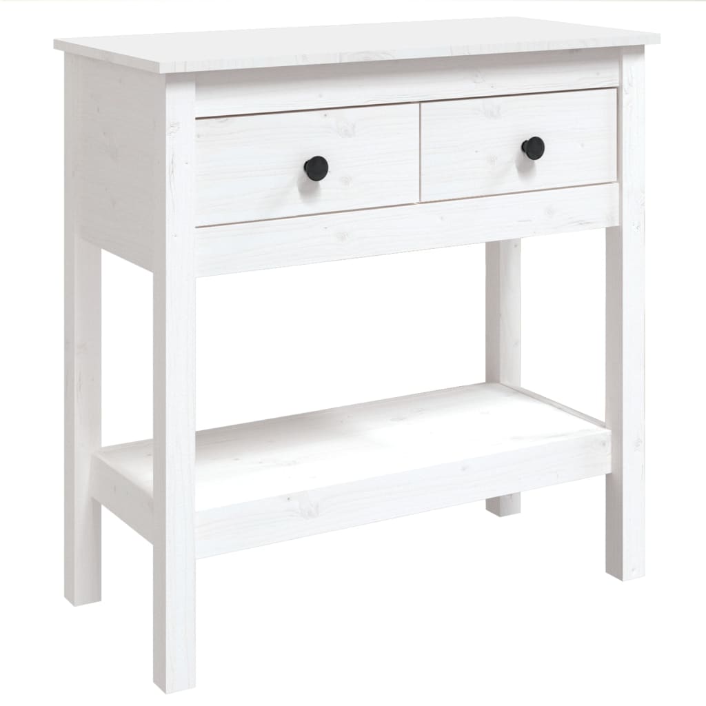 Mesa consola 75x35x75 cm pinho maciço branco