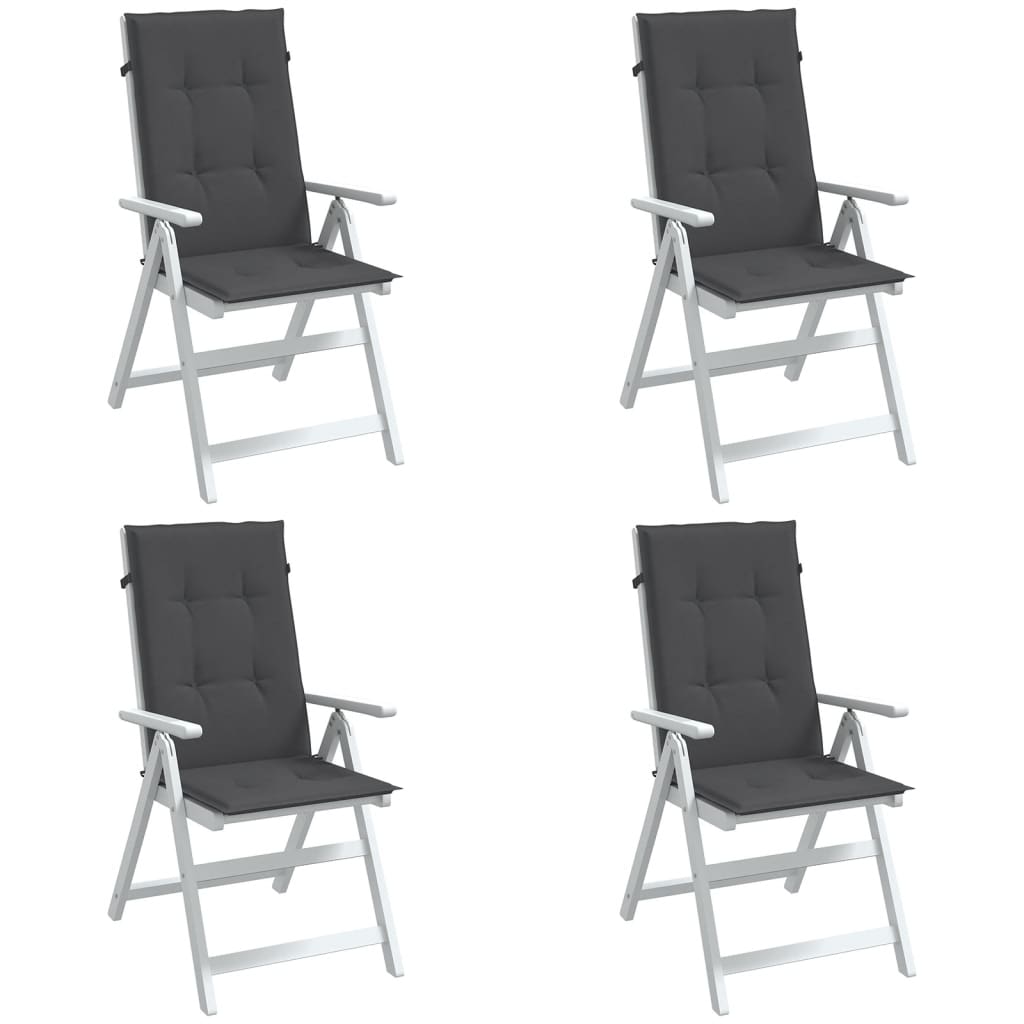Almofadões para cadeiras altas 4 pcs mesclado tecido antracite