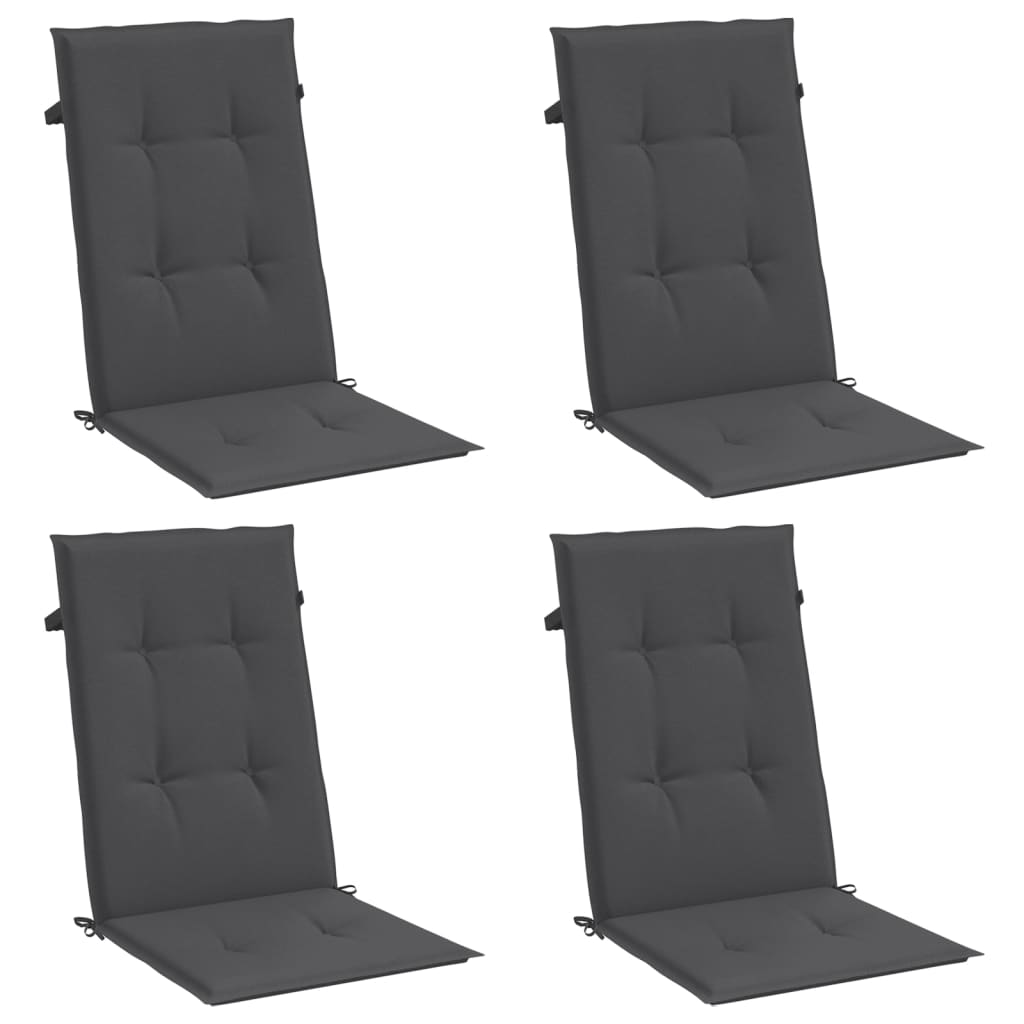 Almofadões para cadeiras altas 4 pcs mesclado tecido antracite