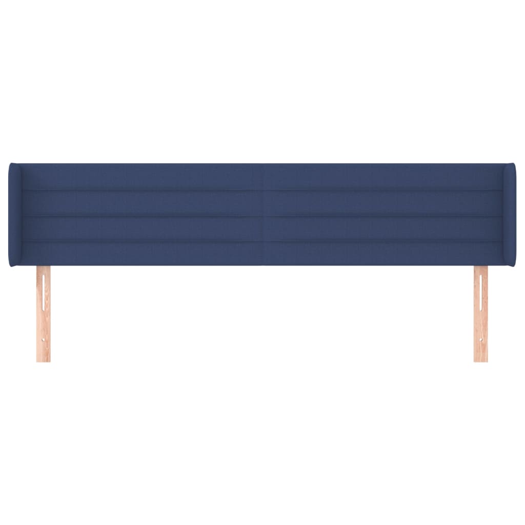 Cabeceira de cama c/ abas tecido 203x16x78/88 cm azul