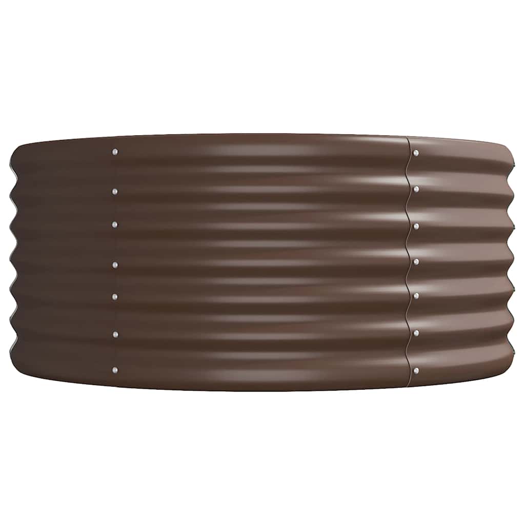 Canteiro elevado jardim 512x80x36cm aço galvanizado castanho