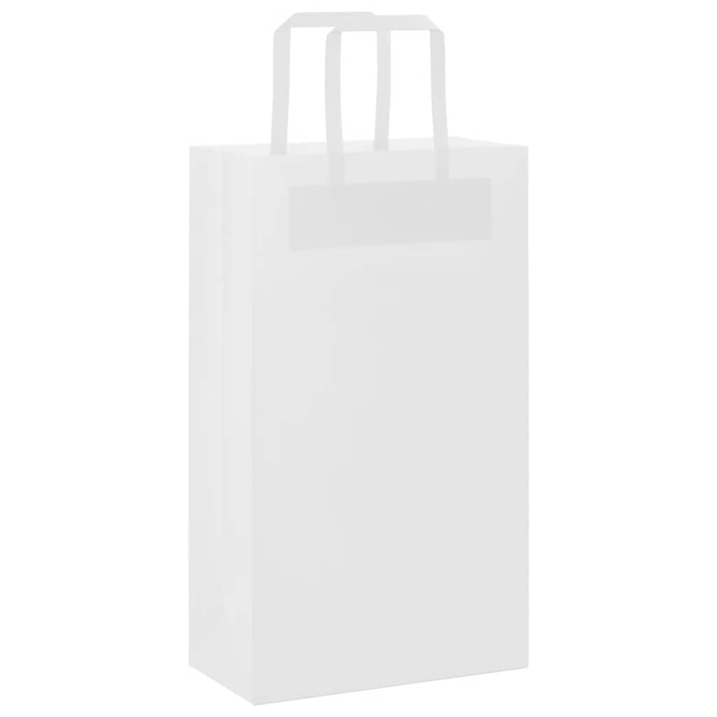 Sacos de papel 250 unid com alças branco 21x11x36 cm
