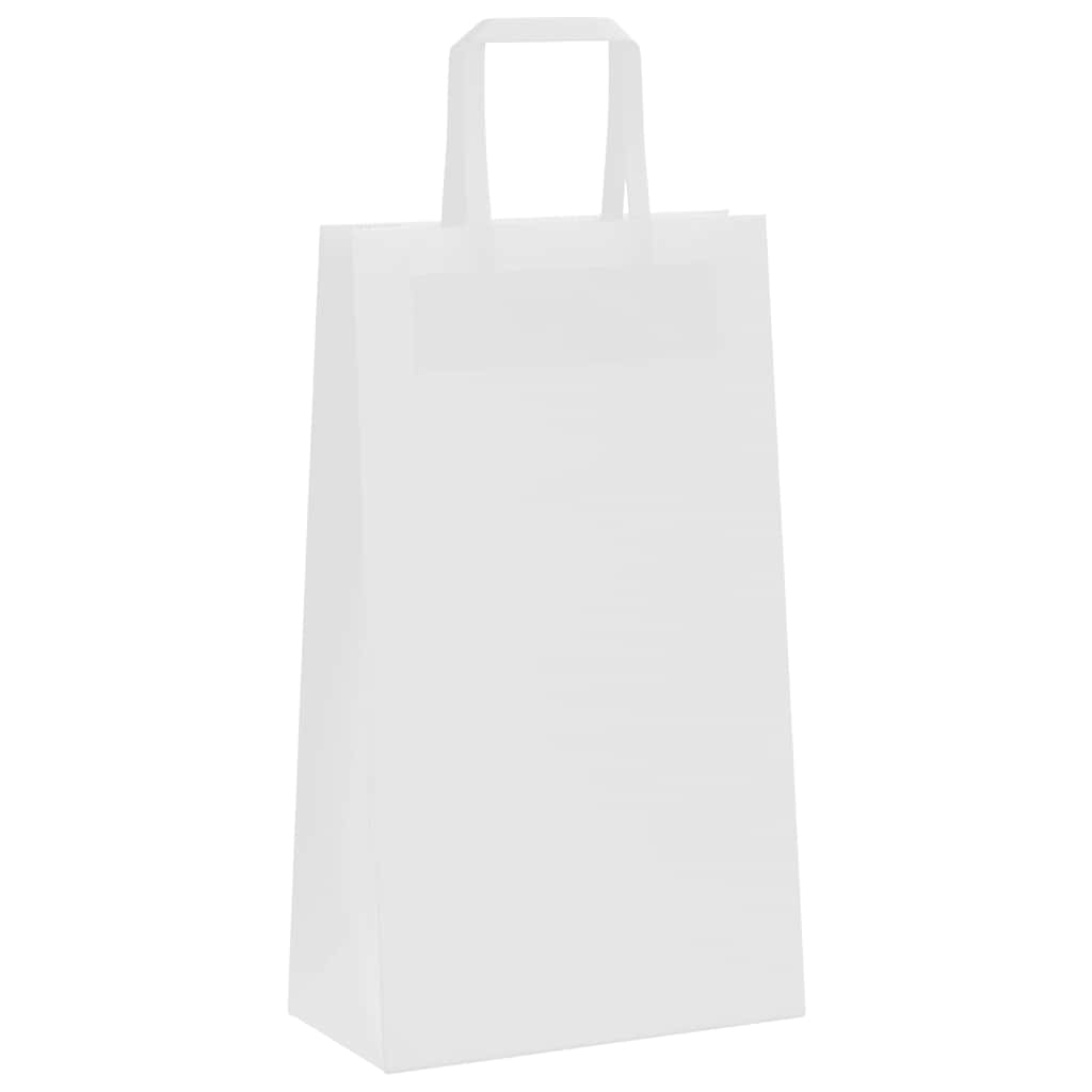 Sacos de papel 250 unid com alças branco 21x11x36 cm