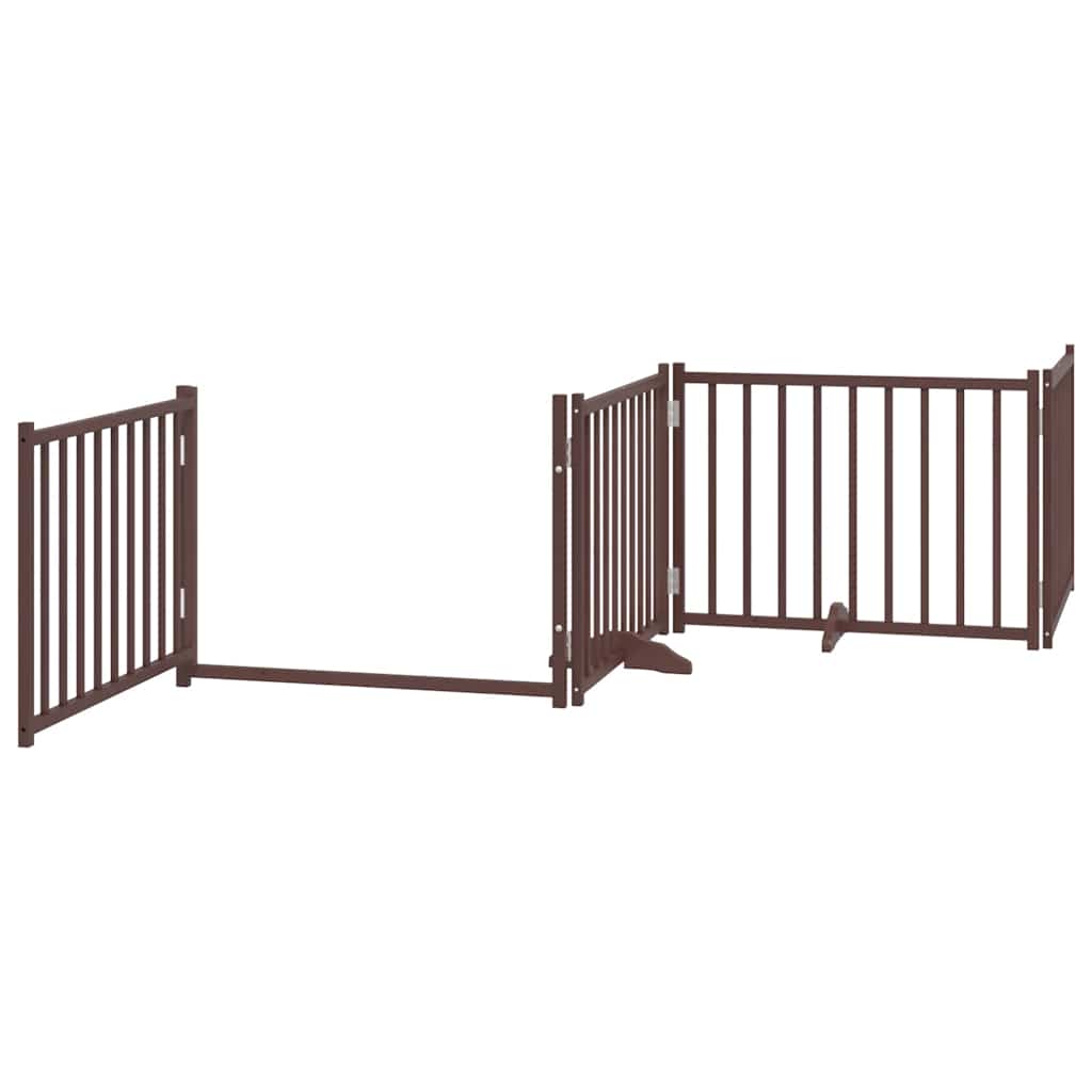 Portão cães c/ porta dobrável 8 painéis 640 cm álamo castanho