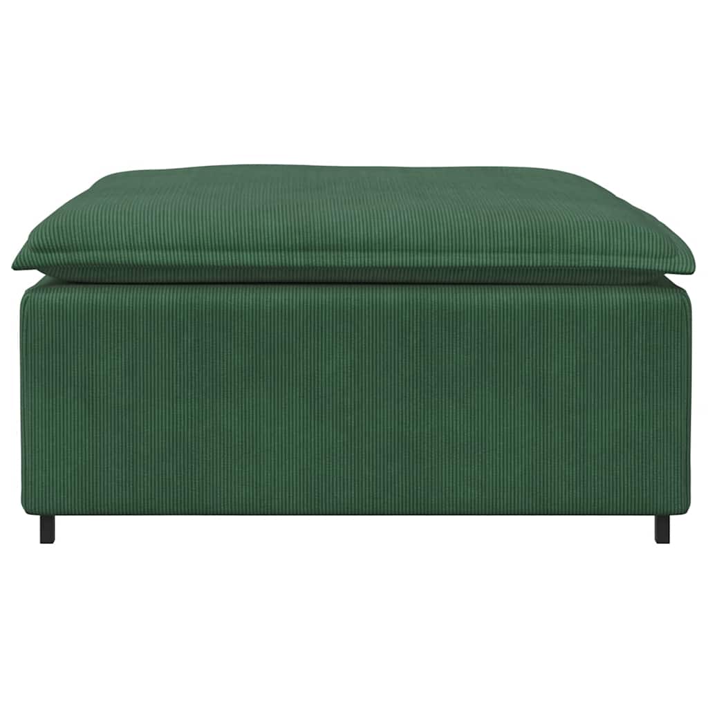 Módulo de sofá modular com apoio para os pés, verde escuro, 100x100x48 cm